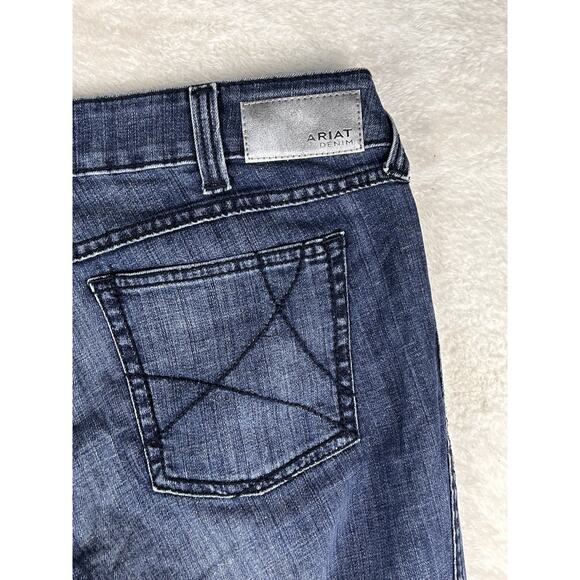 Ariat Denim High Rise Slim Trouser Womens 32L Real Bootcut Jeans Pants (32x35) - Picture 6 of 8
